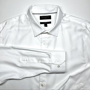 Mens White Banana Republic Non-Iron Standard Fit Dress Shirt Size L